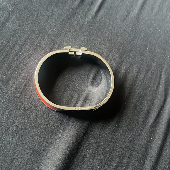Authentic-Hermes Click Clack bracelet silver/orange - Picture 4 of 9